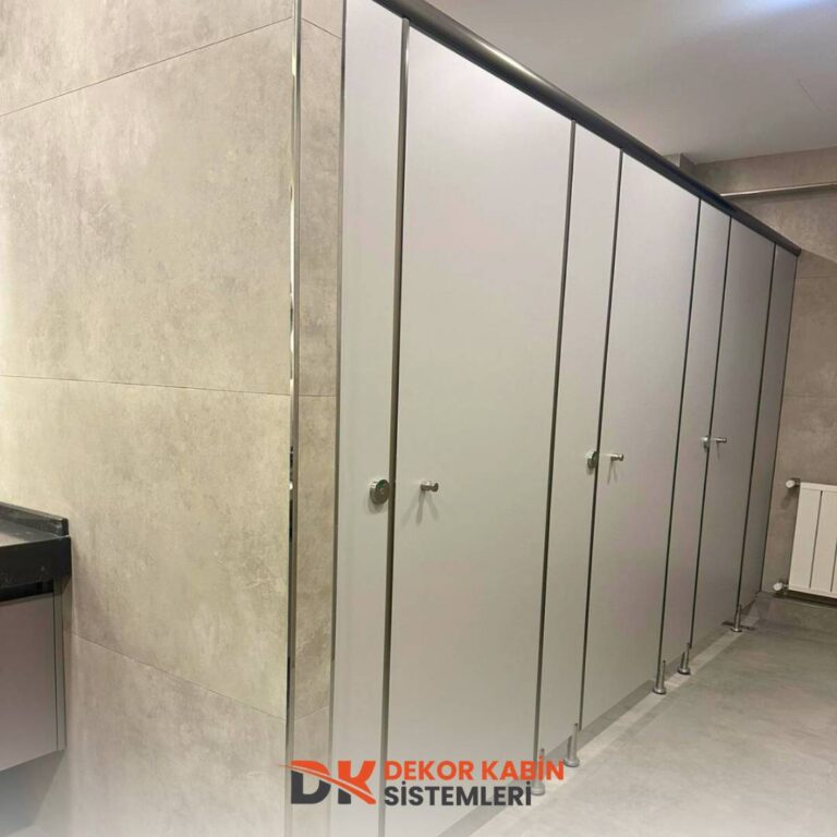 Açık gri kompakt WC kabin modeli DKR-05 - Dekor WC Kabin