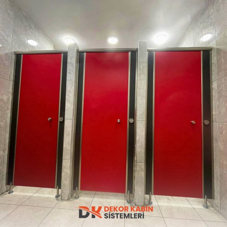 Kırmızı kompakt WC kabin modeli DKR-01 - Dekor WC Kabin