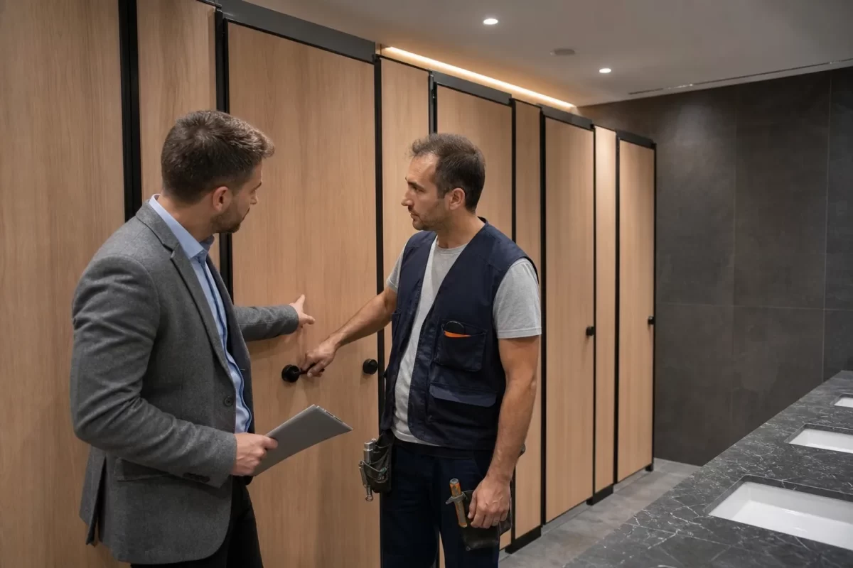 İş merkezi WC kabin uygulamasında donanım kontrolü